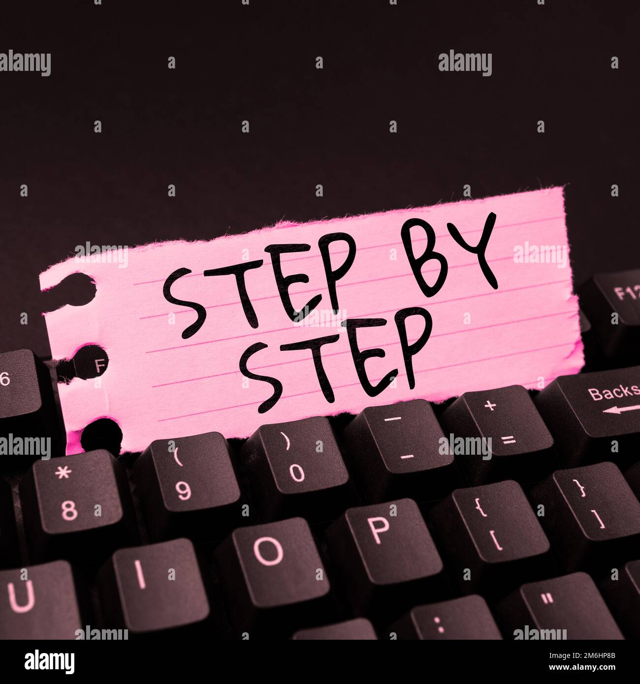 Writing displaying text Step By Step. Business overview Slow progress ...