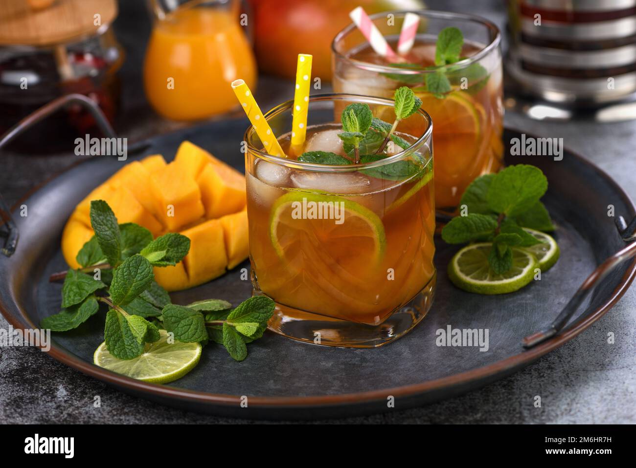 Mango Iced Tea Stock Photo Alamy