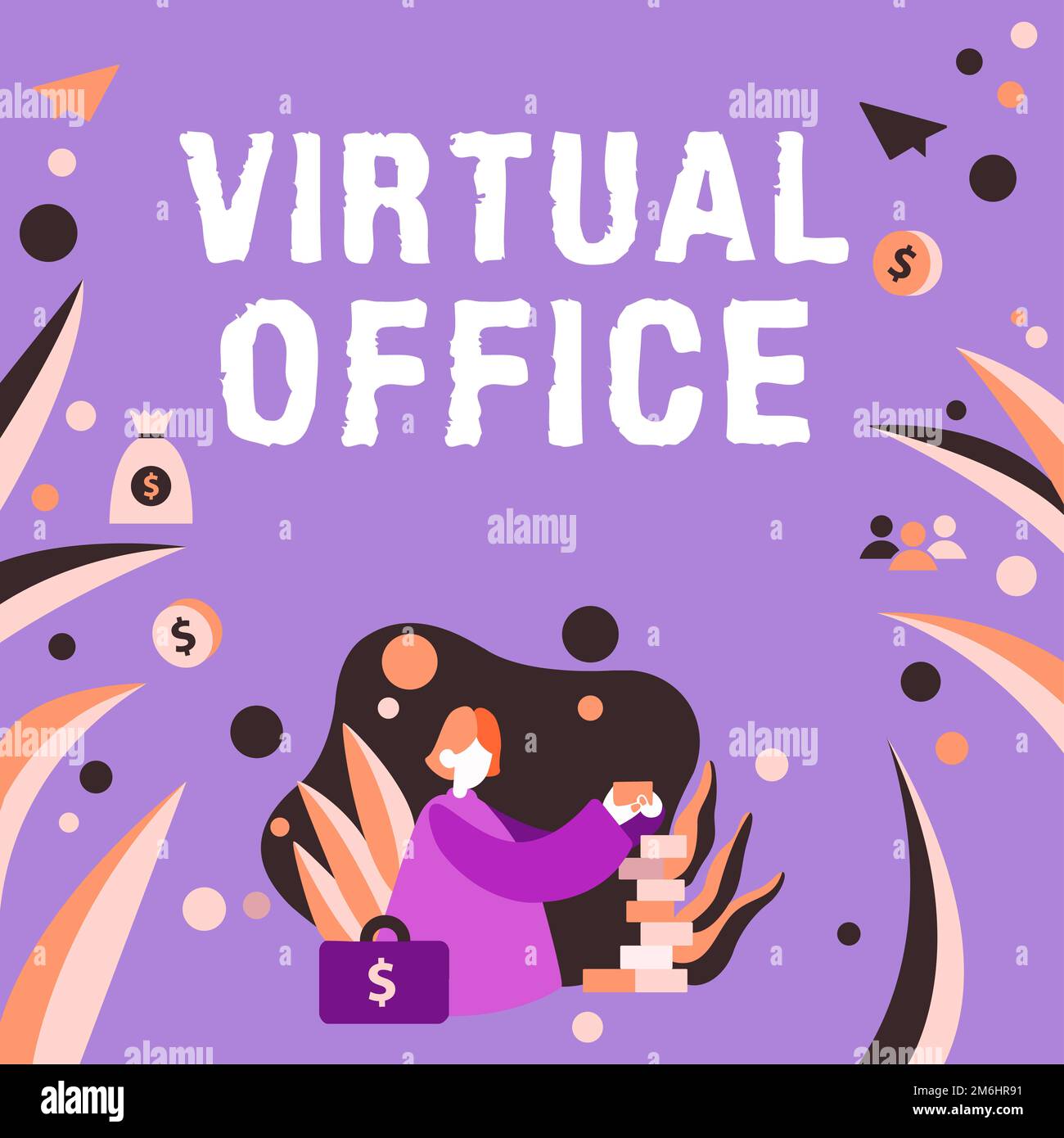 Conceptual caption Virtual Office. Concept Mobile work