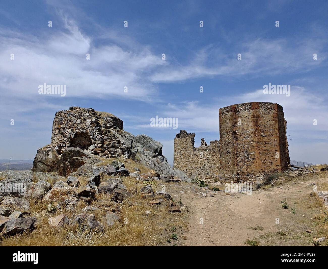 Historical castle ruins of Magacela, Extremadura - Spain Stock Photo