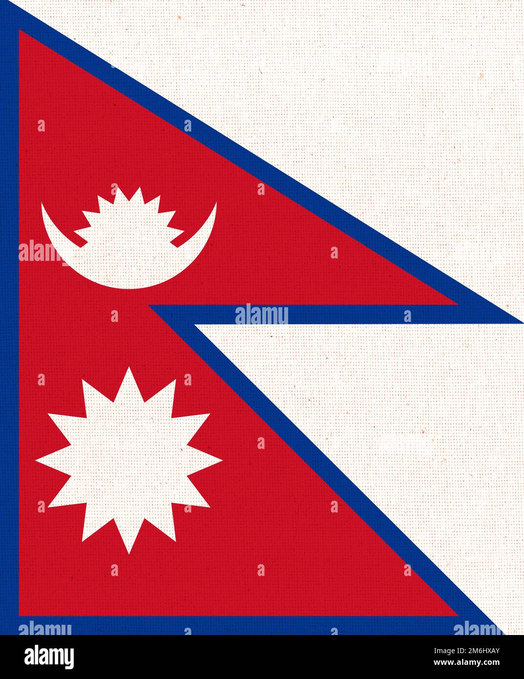 Flag of Nepal. Fabric Texture. National symbol Stock Photo - Alamy