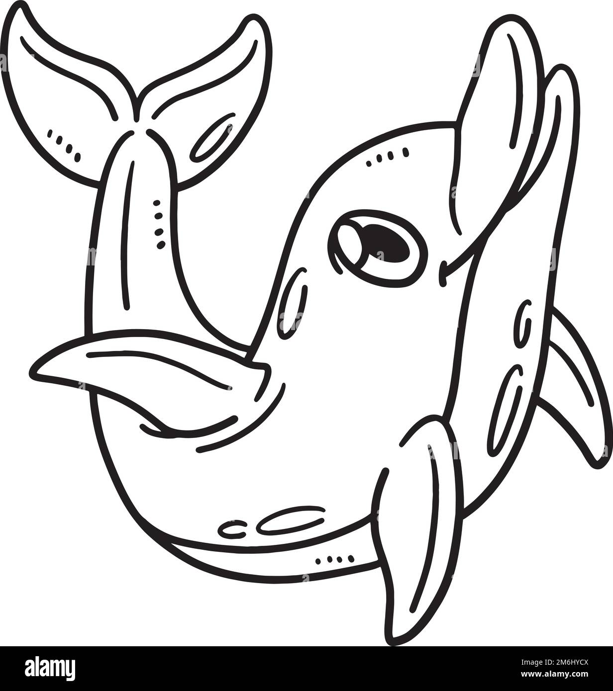 Baby Dolphin Isolated Coloring Page for Kids Stock Vector Image & Art ...