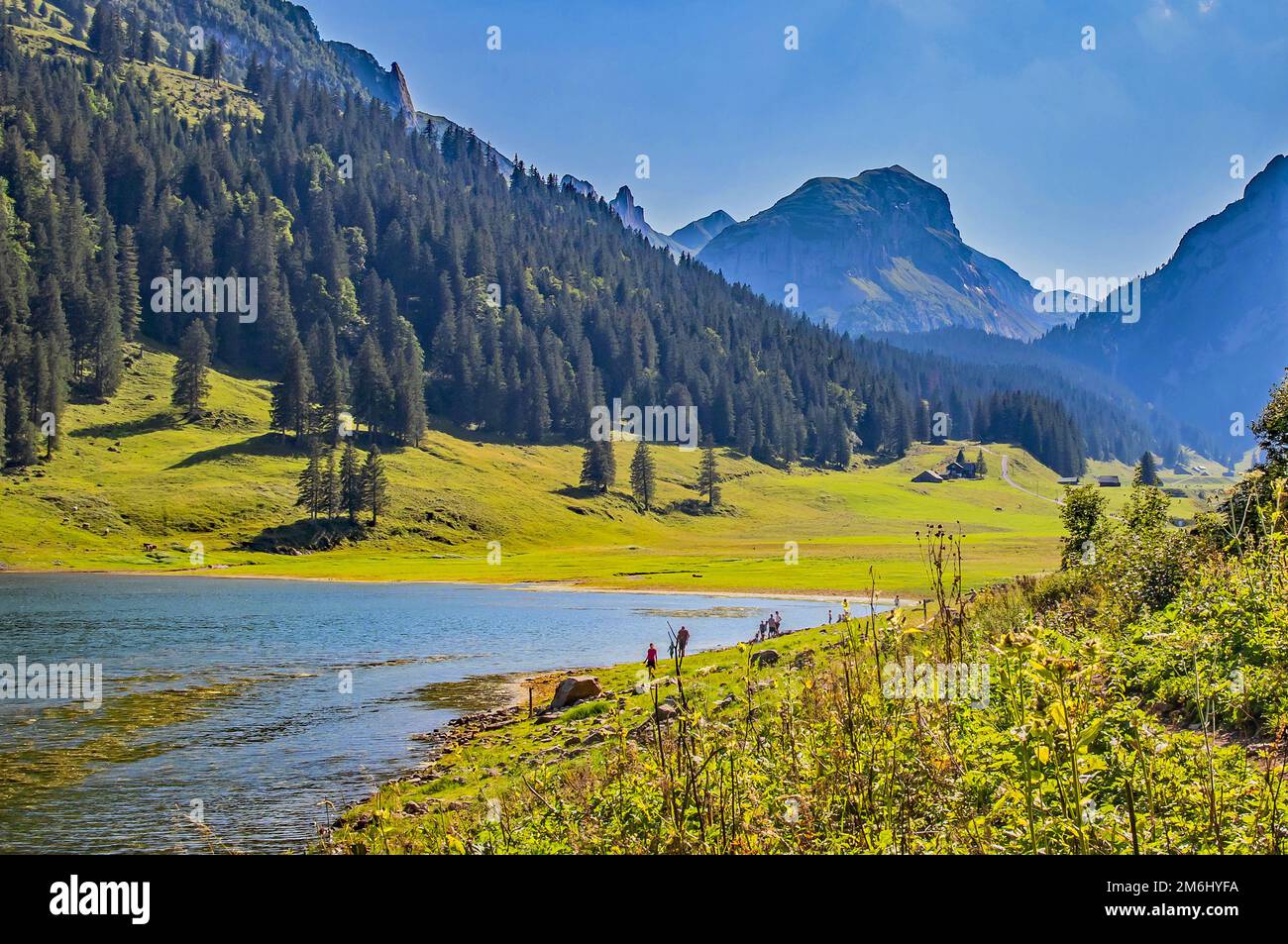 Lake SÃ¤mtis, Canton Appenzell Innerrhoden, Switzerland Stock Photo
