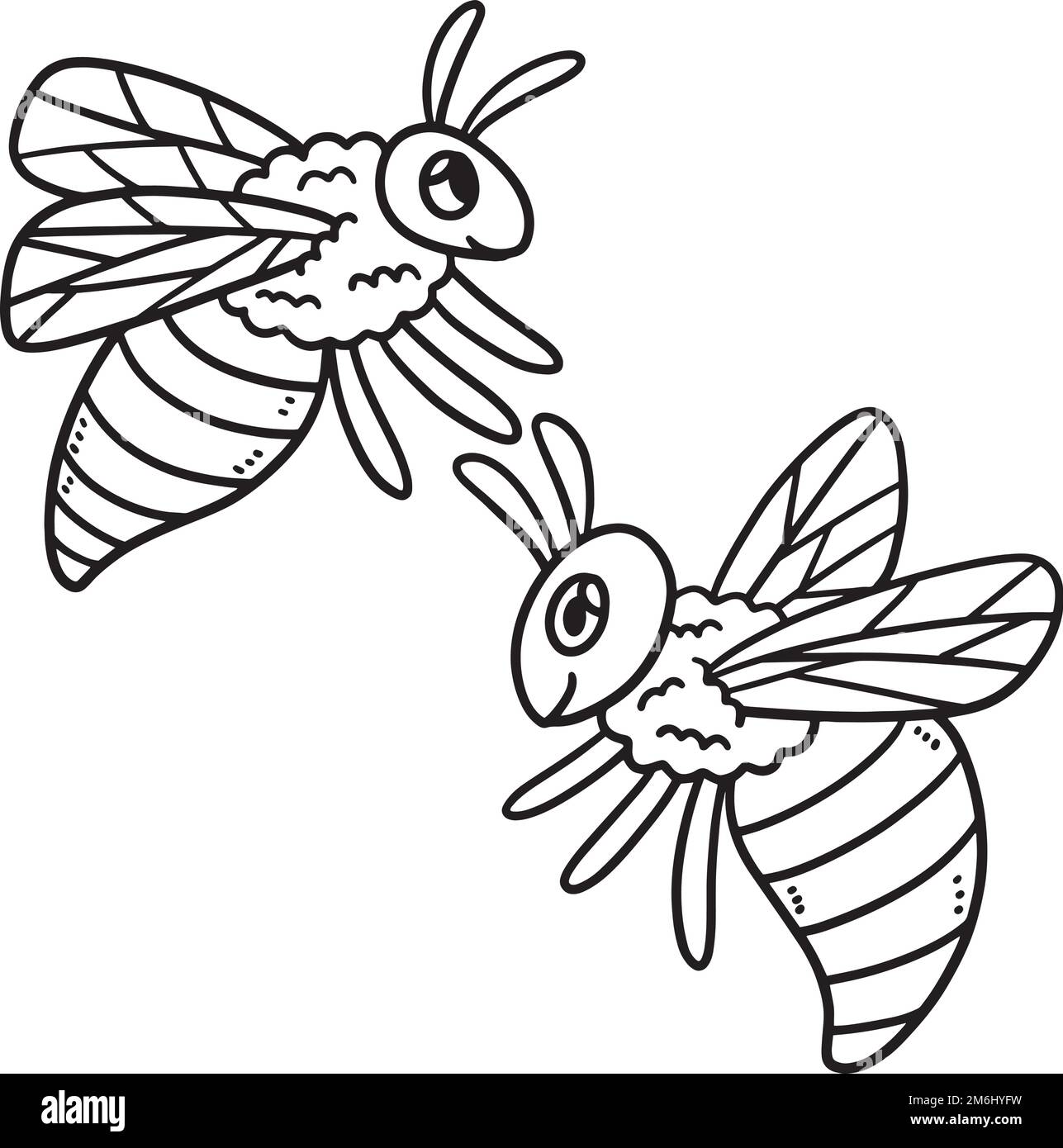 Baby Bee Isolated Coloring Page for Kids Stock Vector Image & Art Alamy