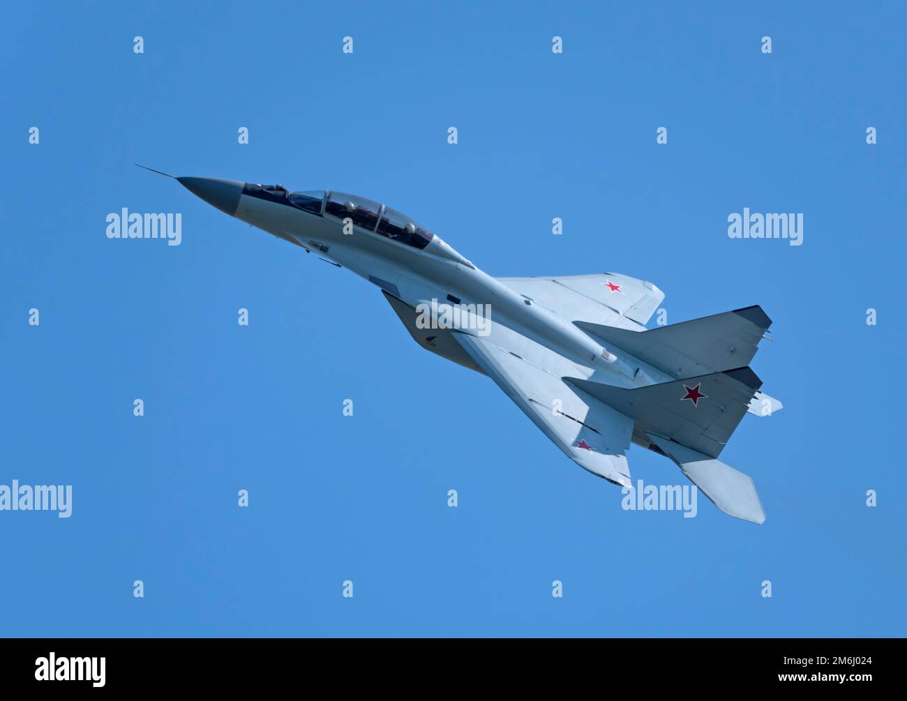 Moscow Russia Zhukovsky Airfield 25 July 2021: aerobatic MiG-35 perfoming demonstration flight of the international aerospace sa Stock Photo