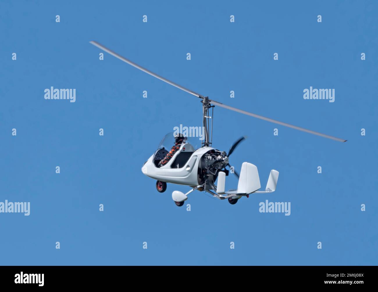 Balashikha Russia Black Airfield 22 May 2021: gyroplane Gyro Classic demonstration flight the Sky aviation festival, theory and Stock Photo