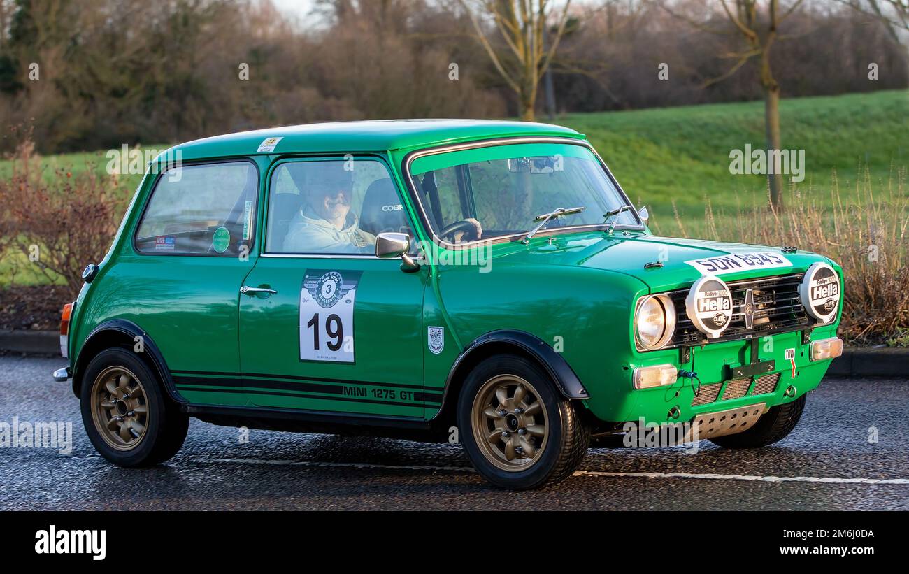 1977 green Mini 1275 GT built by Leyland cars Stock Photo