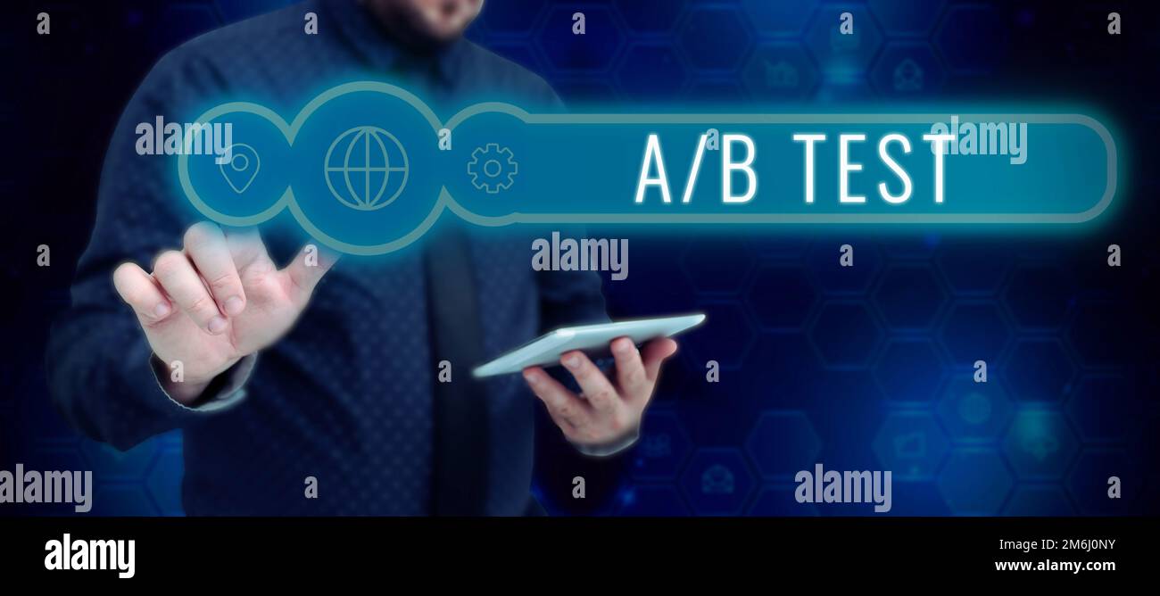 Text caption presenting A By B Test. Business showcase Simple short ...