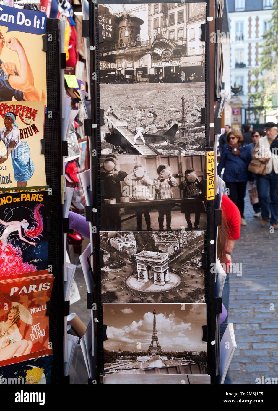 VIntage postcards in a shop in Paris montmartre in 2014 Stock Photo Alamy