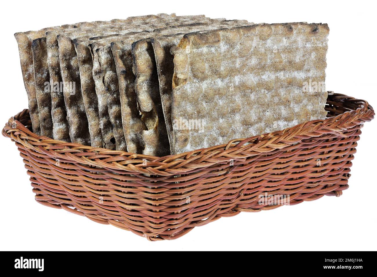 Swedish rye flatbread isolated on white background Stock Photo