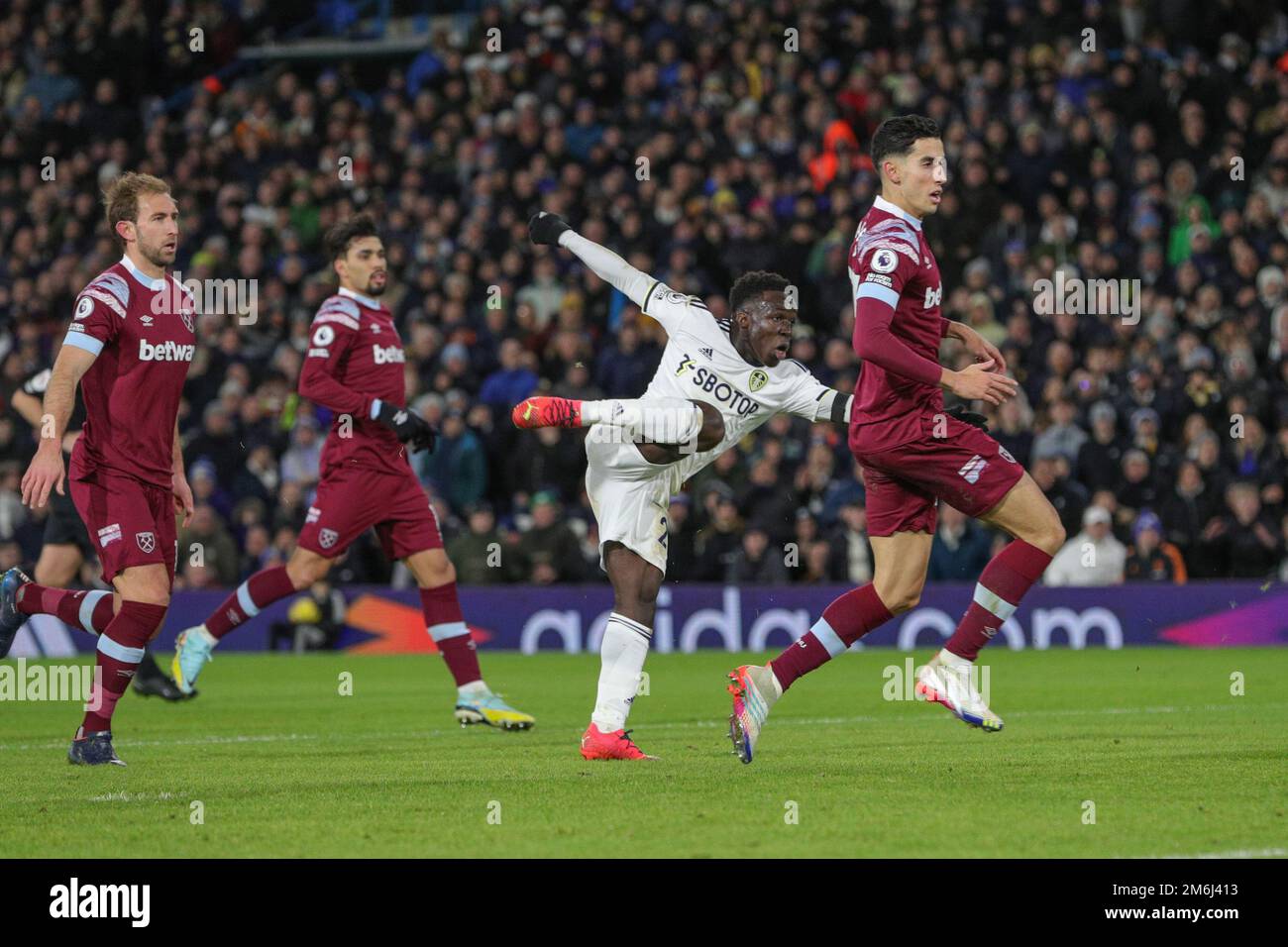 Leeds, UK. 04th Jan, 2023. Wilfried Gnonto 29 of Leeds United watches