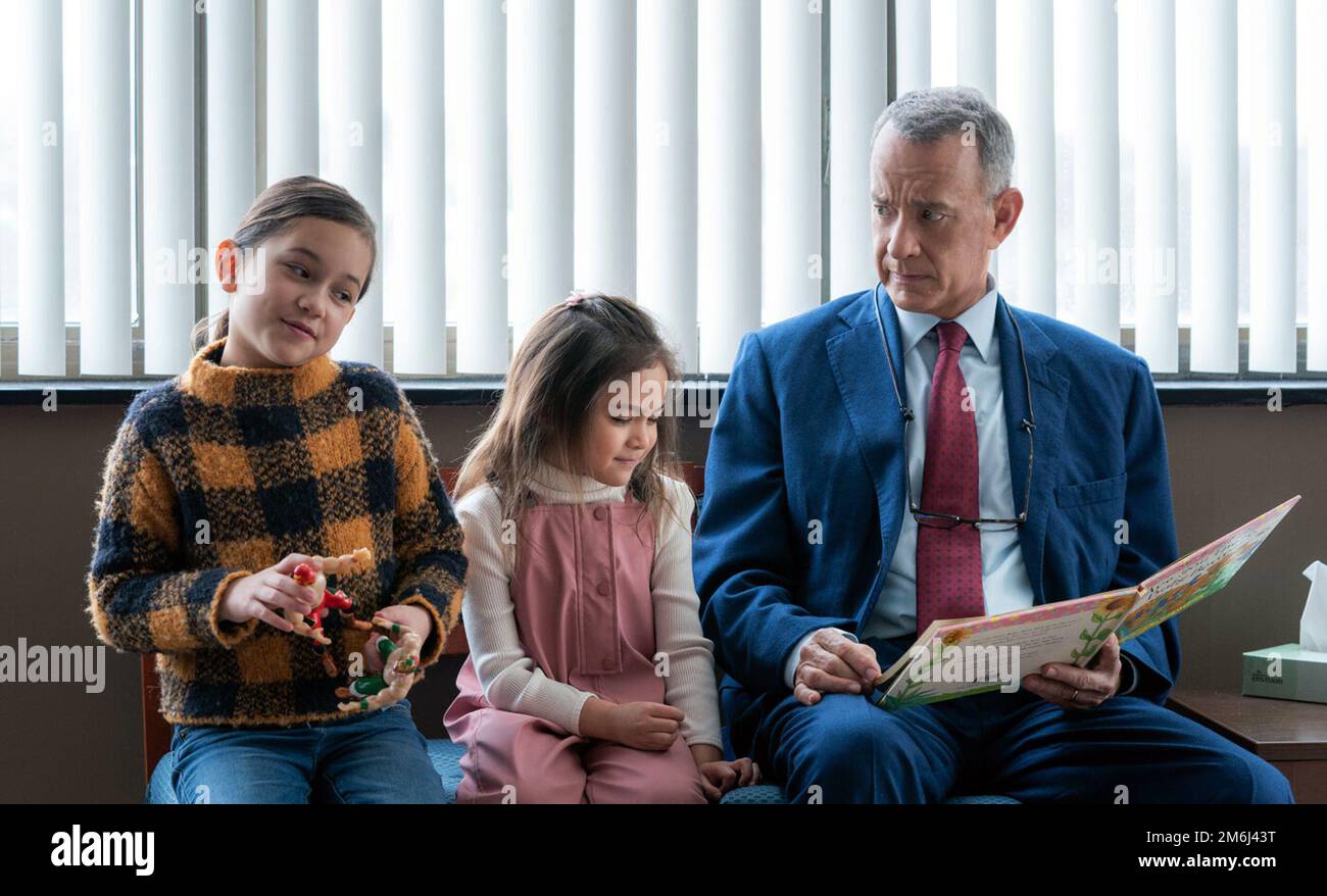 A Man Called Otto is a 2022 comedy-drama film directed by Marc Forster from a screenplay by David Magee. It is the second film adaptation of the 2012 novel A Man Called Ove by Fredrik Backman, following the 2015 Swedish film of the same name written and directed by Hannes Holm. The film stars Tom Hanks in the title role, with Mariana Treviño, Rachel Keller, and Manuel Garcia-Rulfo co-starring.    This photograph is for editorial use only and is the copyright of the film company and/or the photographer assigned by the film or production company and can only be reproduced by publications in conj Stock Photo