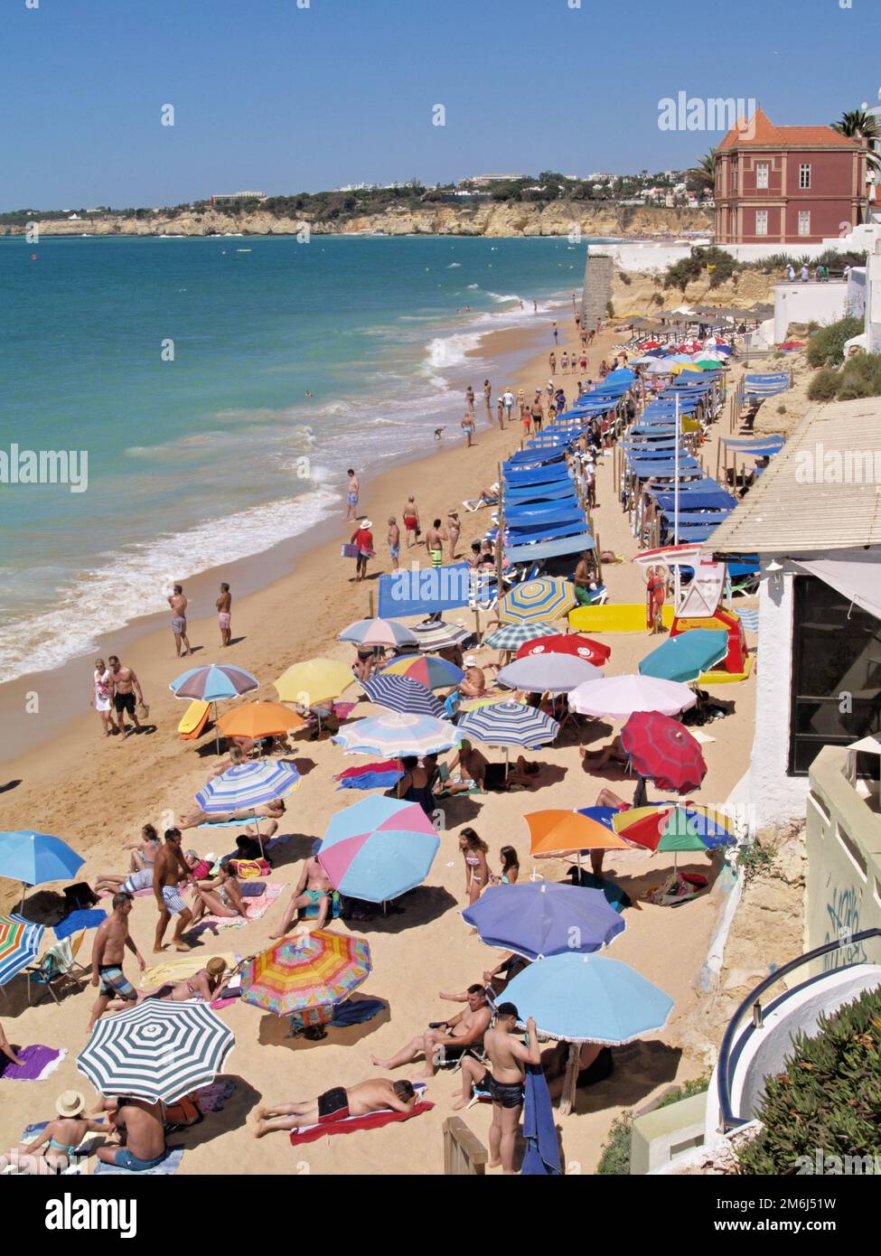 Summer beach in Armacao de Pera, Algarve - Portugal Stock Photo