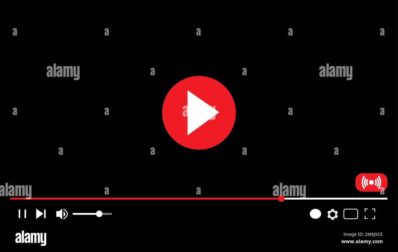Multimedia video player frame template. Online video streaming concept
