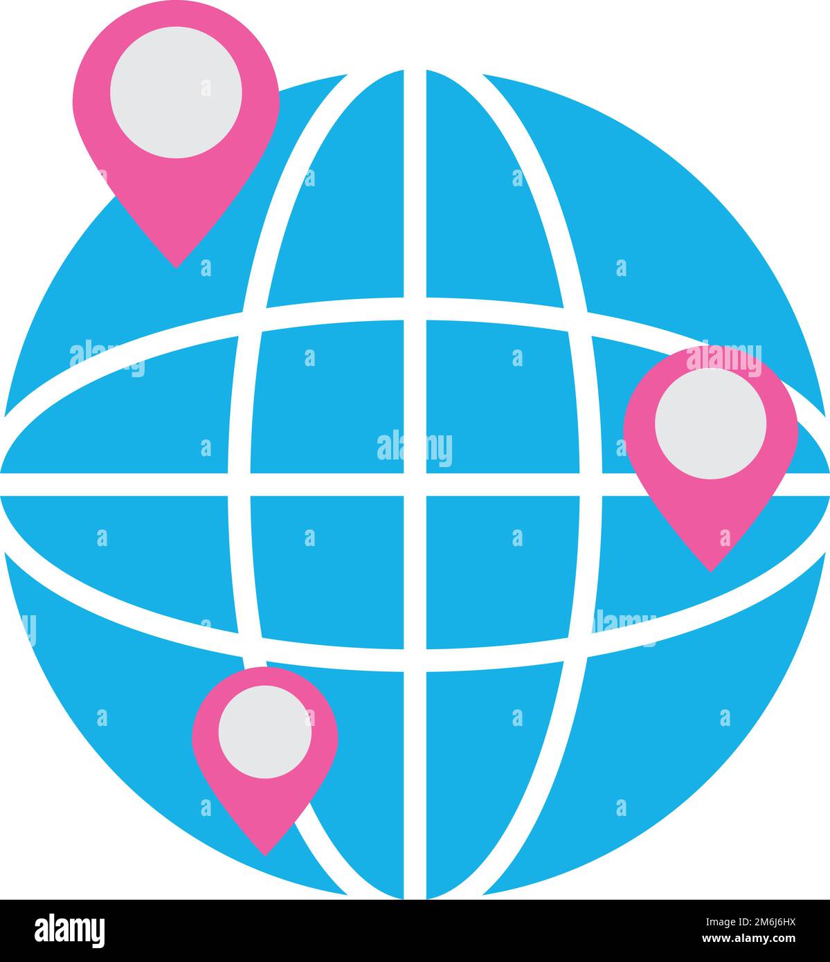 global sphere with location pins Stock Vector Image & Art Alamy