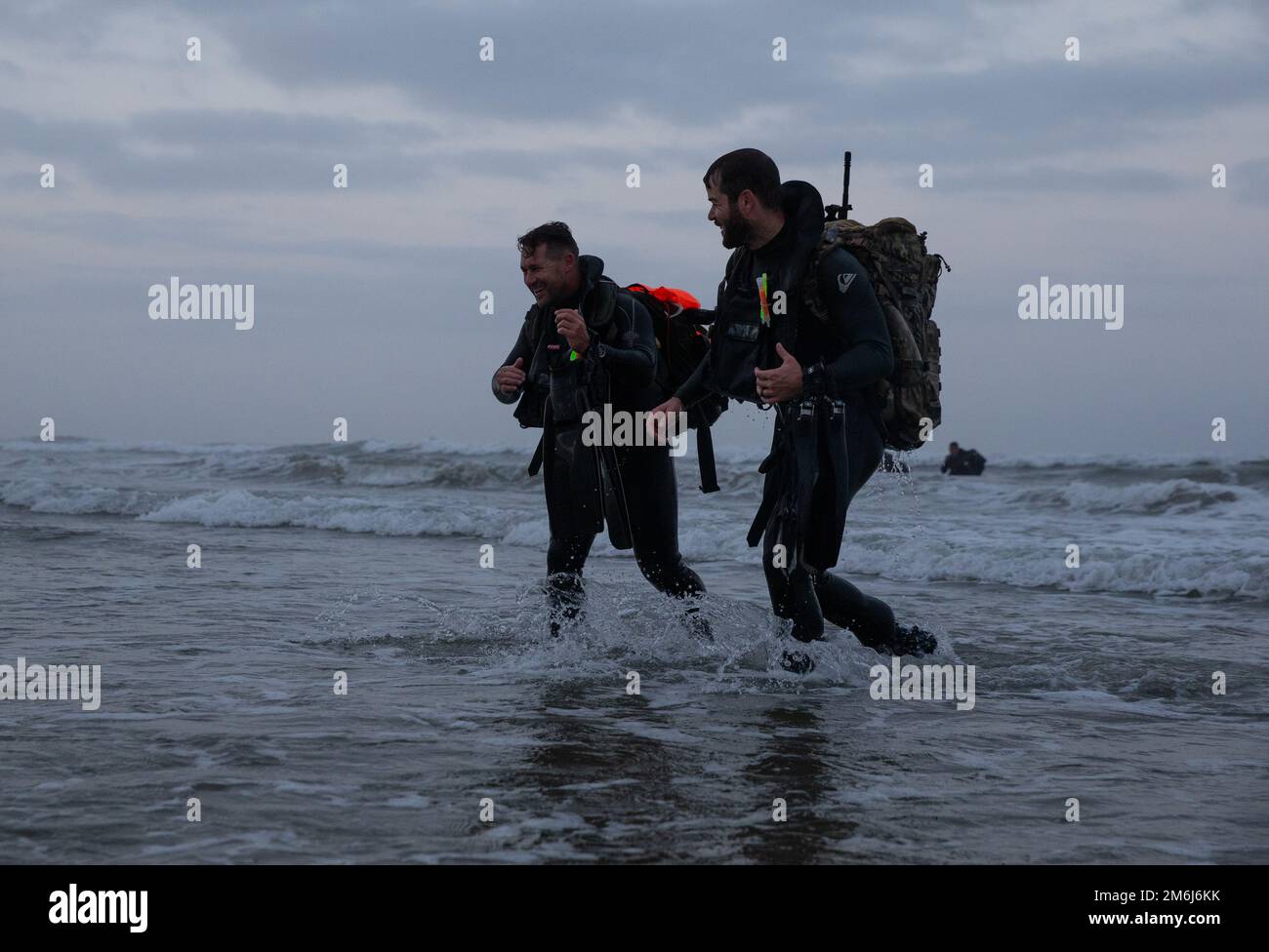 U.S. Marine veterans compete in the kilometer openocean swim during