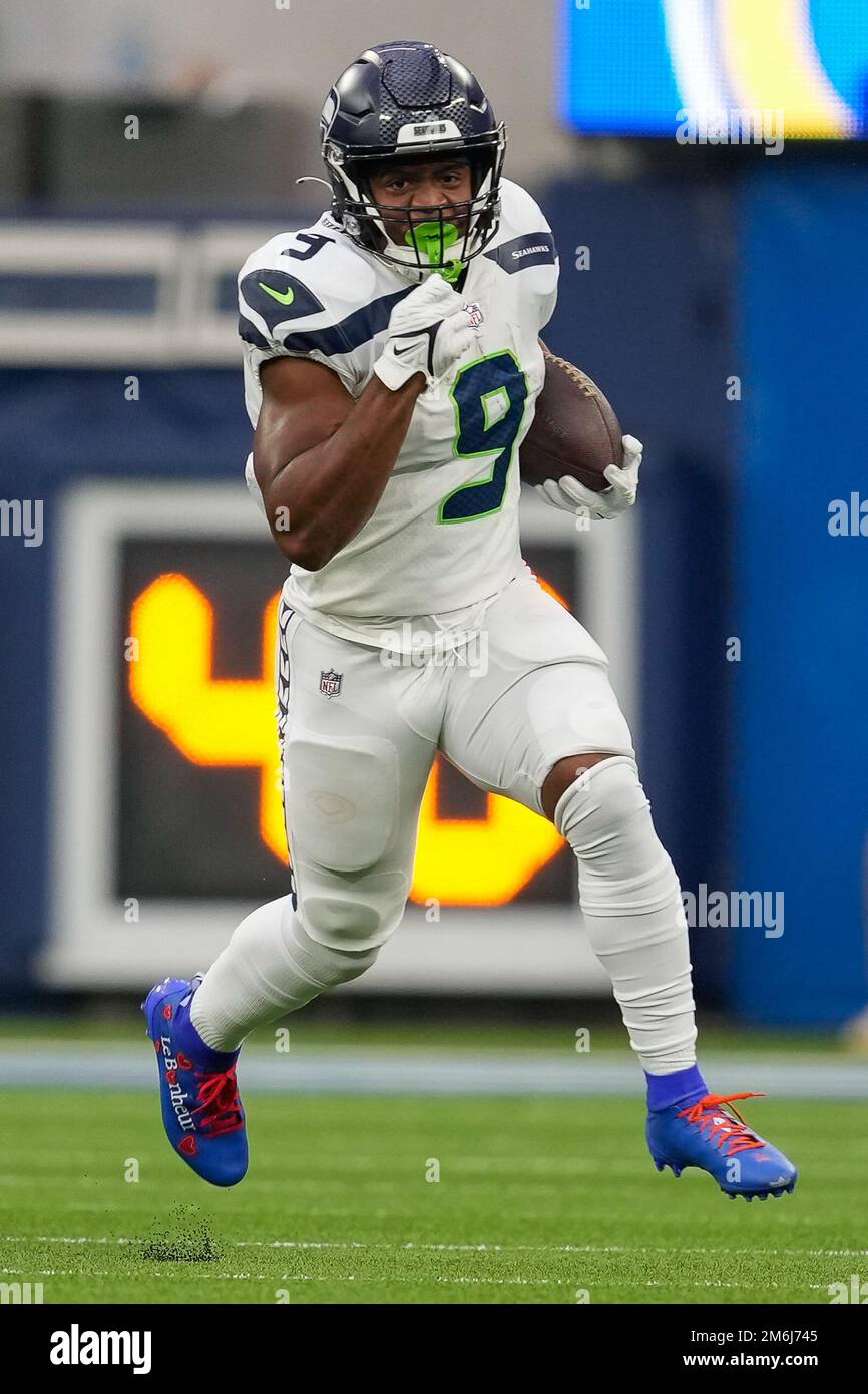 Inglewood, United States. 02nd Dec, 2022. Seattle Seahawks safety Teez  Tabor (39) celebrates against the Los Angeles Rams during a NFL football  game, Sunday, Dec. 4, 2022, in Inglewood, Calif at Sofi