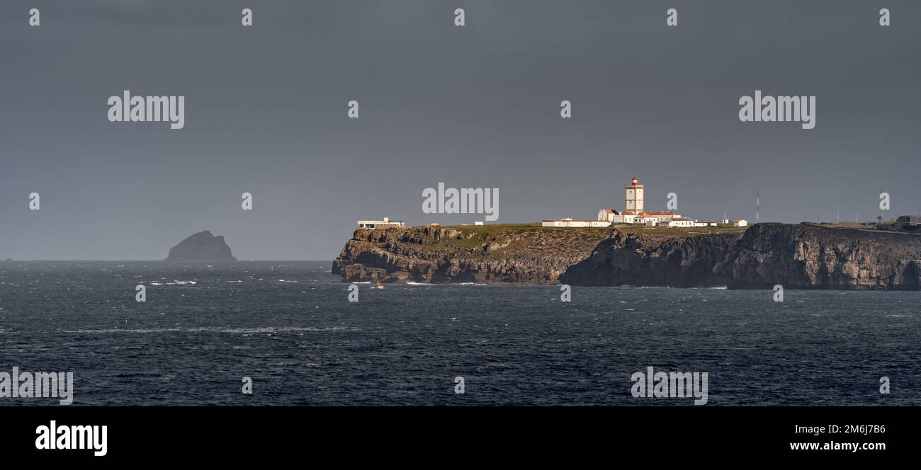 The lighthouse of Peniche in Portugal Stock Photo