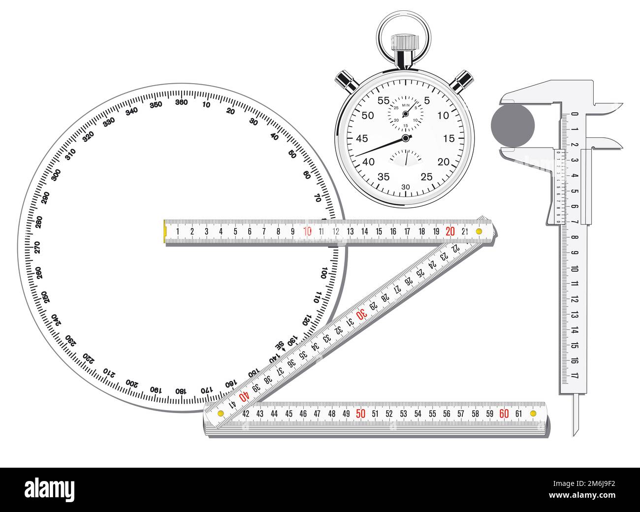 Measuring instruments. isolated on white illustration Stock Photo Alamy
