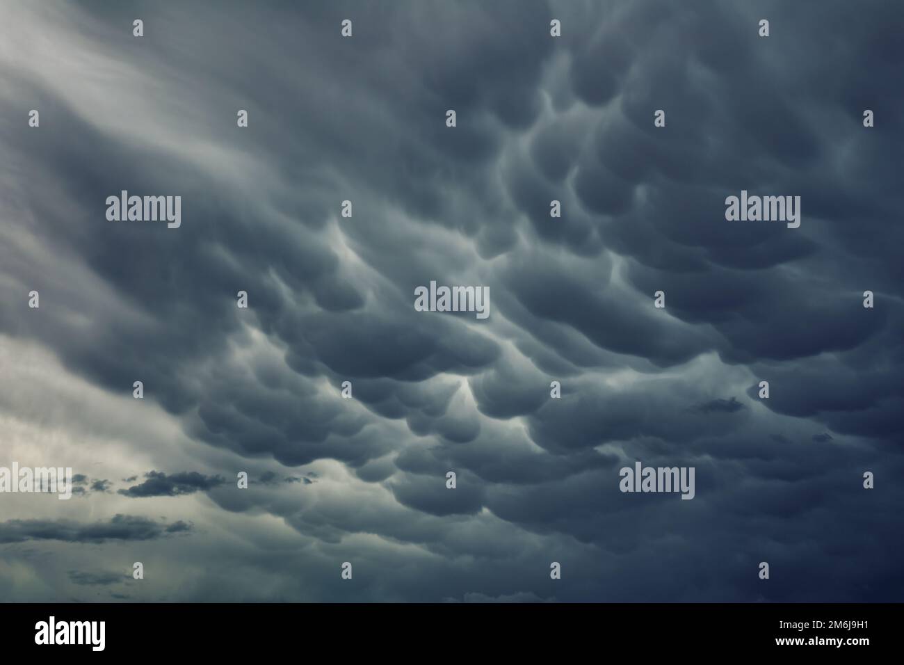 Mammatus clouds sky background Stock Photo