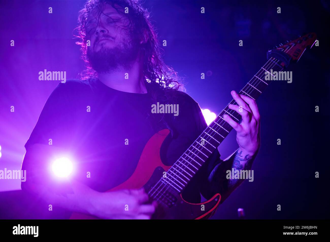 Bergen, Norway. 22nd, October 2022. The American doom metal band Pallbearer performs a live concert at Kulturhuset in Bergen. Here guitarist Devin Holt is seen live on stage. (Photo credit: Gonzales Photo - Jarle H. Moe). Stock Photo