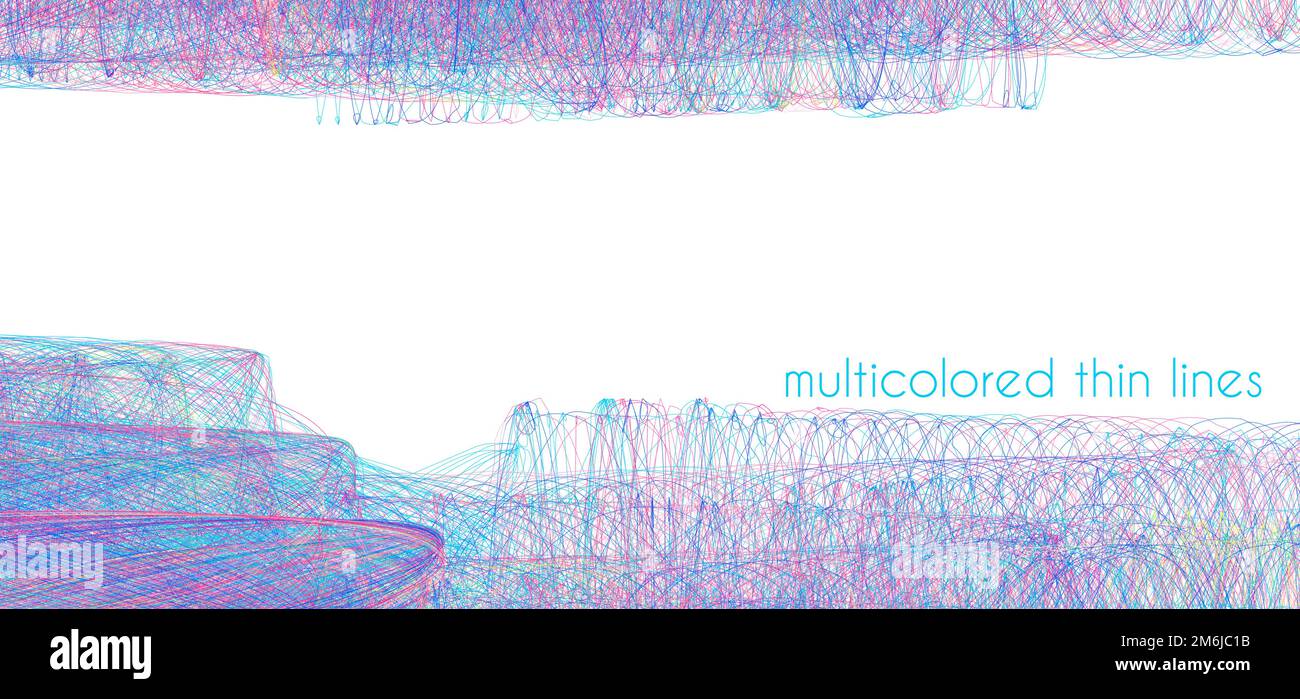 Abstract background with multicolored thin lines on a white. Vector graphic pattern Stock Vector