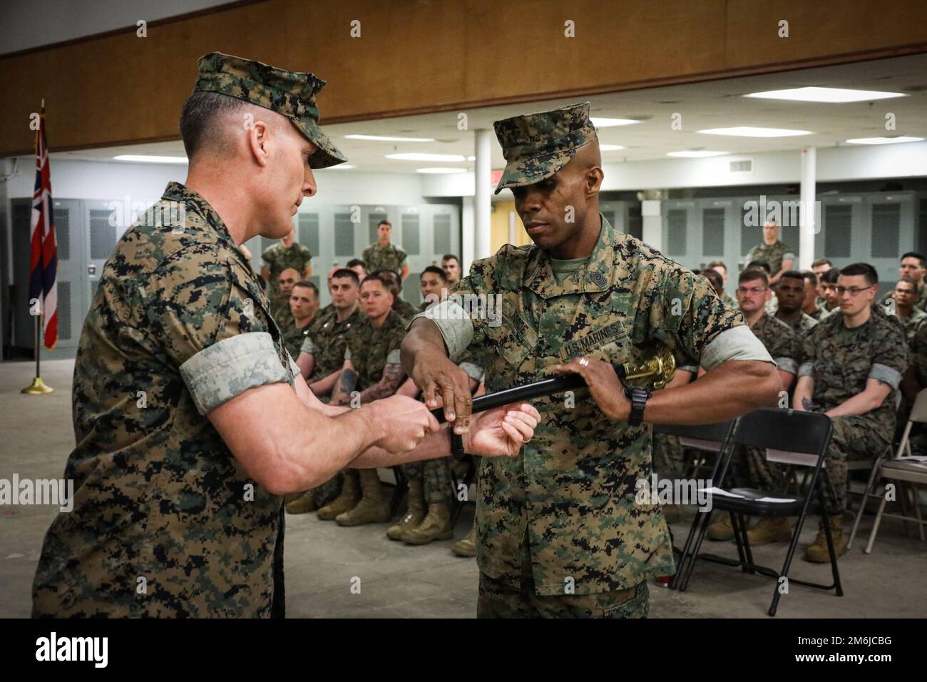 U.S. Marine Corps Sgt. Maj. Jonathan Lazzeroni, with Chemical