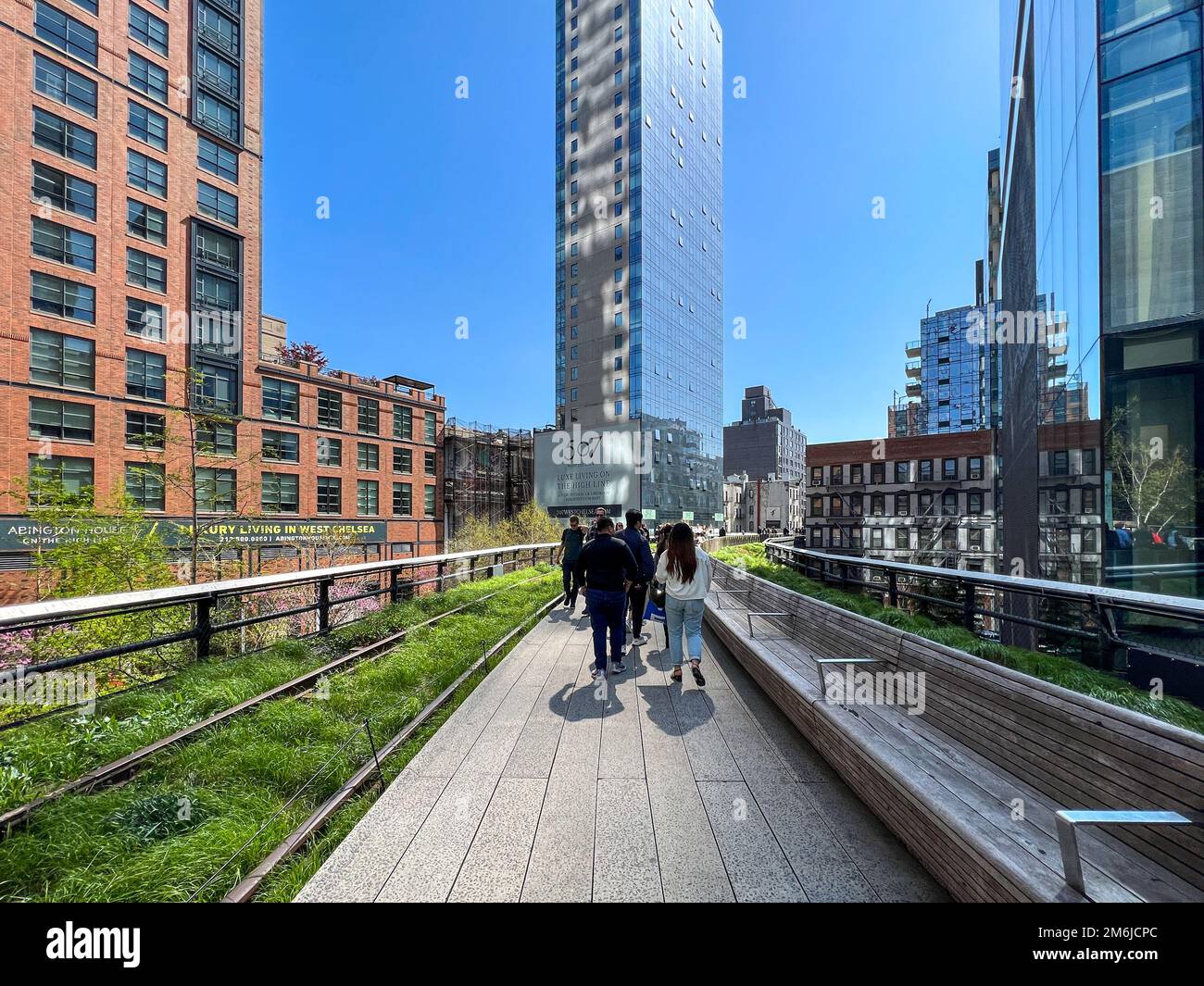 The High Line 1.45 mile long elevated linear park, greenway and rail trail created on a former