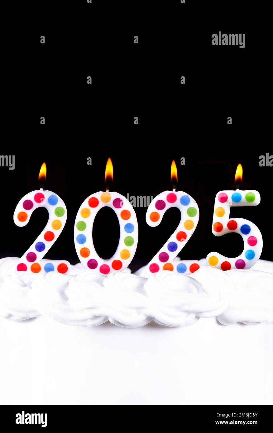 White 2025 Hi Res Stock Photography And Images Alamy Four White Candles Numbers Flame Happy New Year 2025 2M6JD5Y