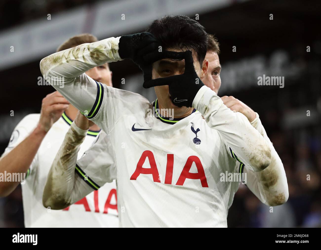 London, UK. 4th Jan, 2023. Heung-Min Son of Tottenham celebrates