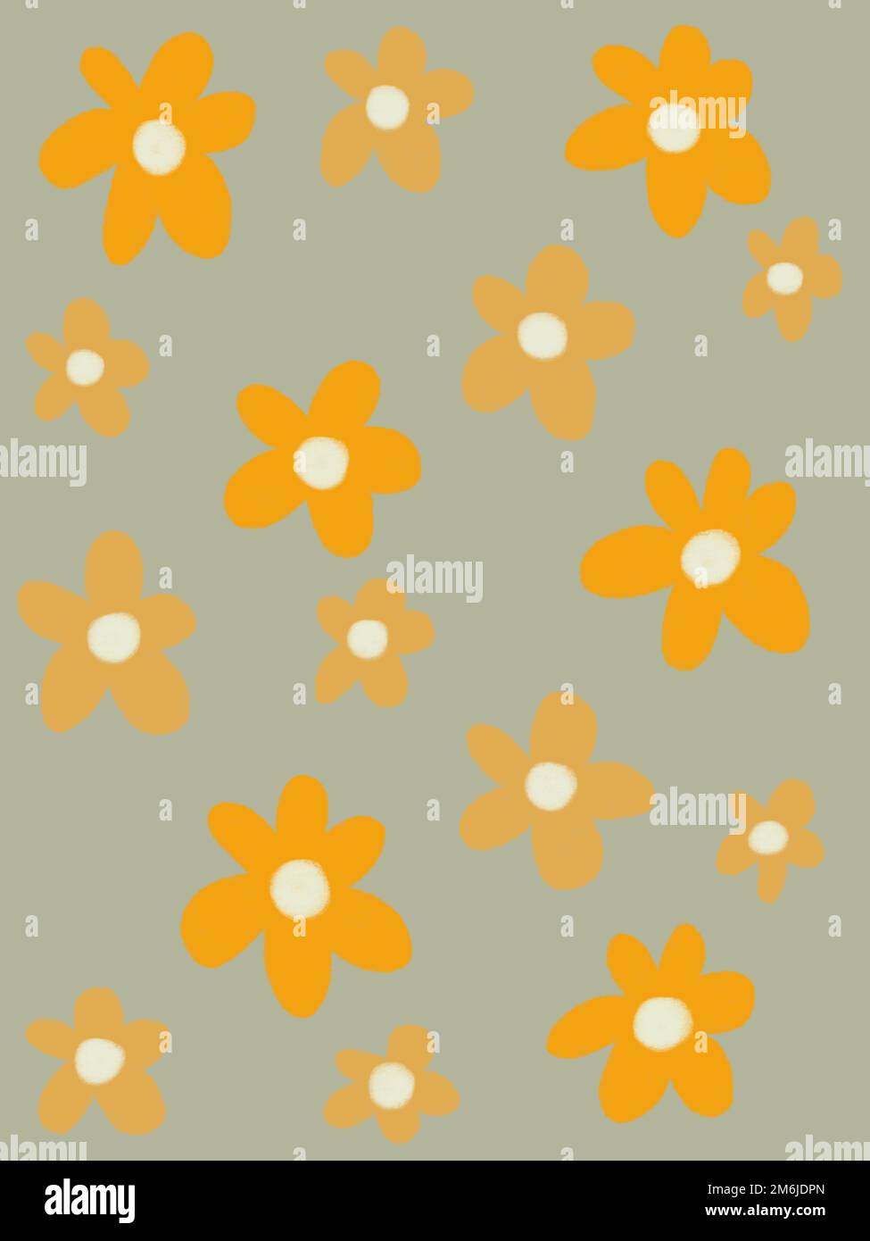 Watercolor field flower. Spring yellow flower with green leaves. Floral