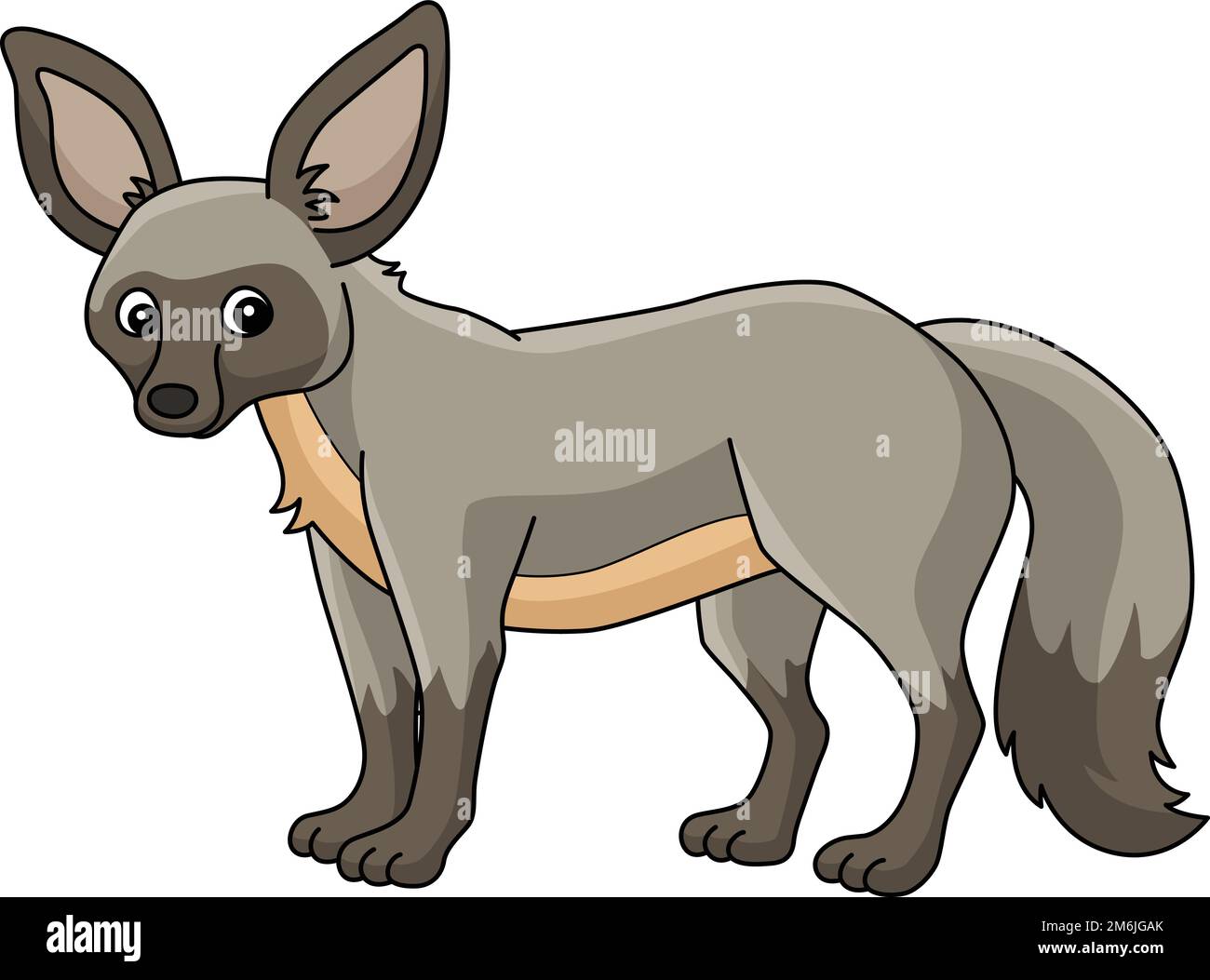 BatEared Fox Animal Cartoon Colored Clipart Stock Vector Image & Art