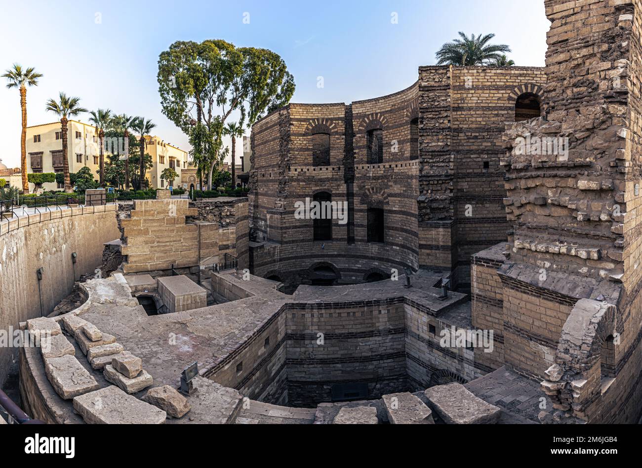 Ruins of the wall of Fortress of Babylon next to Coptic Museum in old  Cairo, Egypt Stock Photo - Alamy