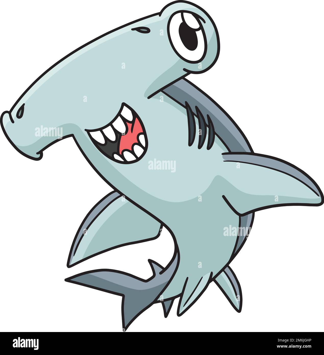 Hammerhead Shark Marine Animal Cartoon Clipart Stock Vector