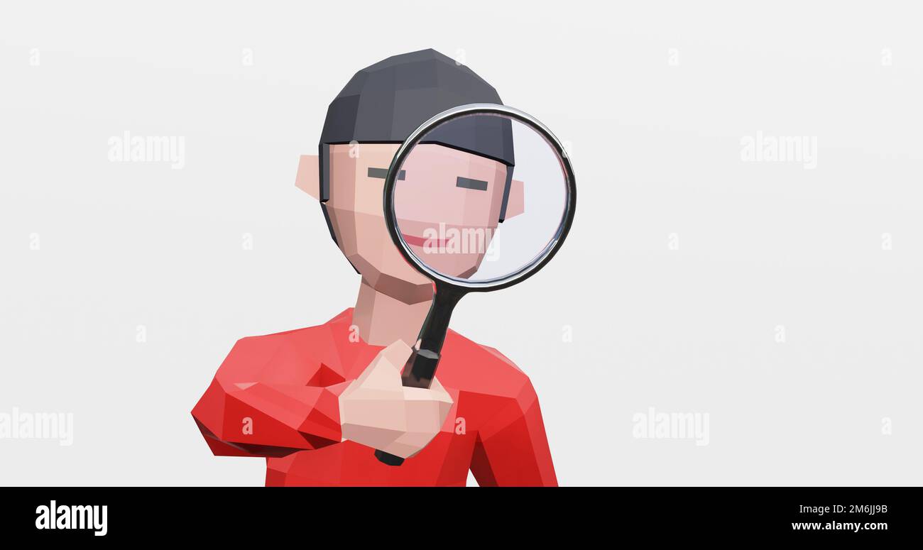 Searching or inspect with magnifying glass Stock Photo