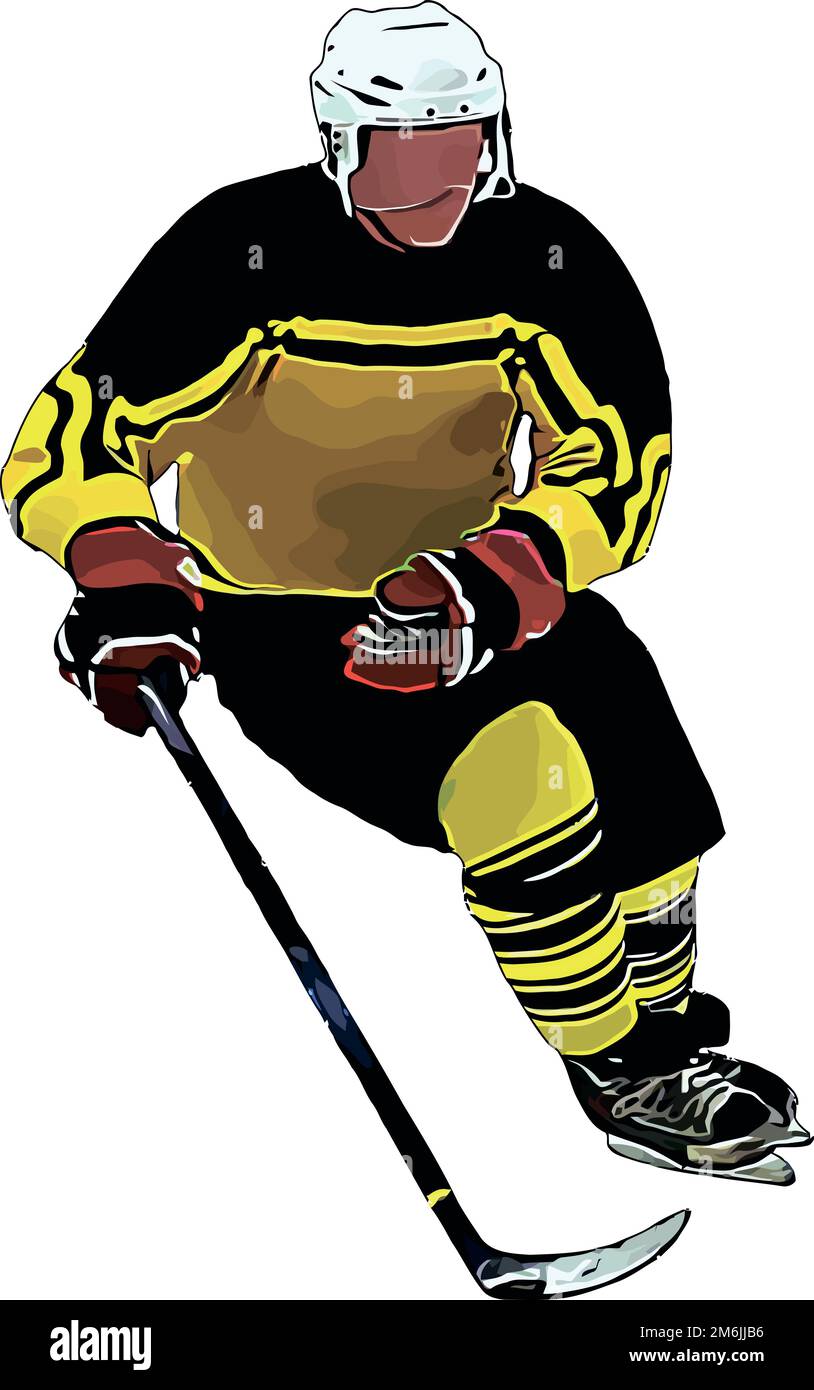 Color vector image of the goalkeeper of the hockey team Stock Photo - Alamy