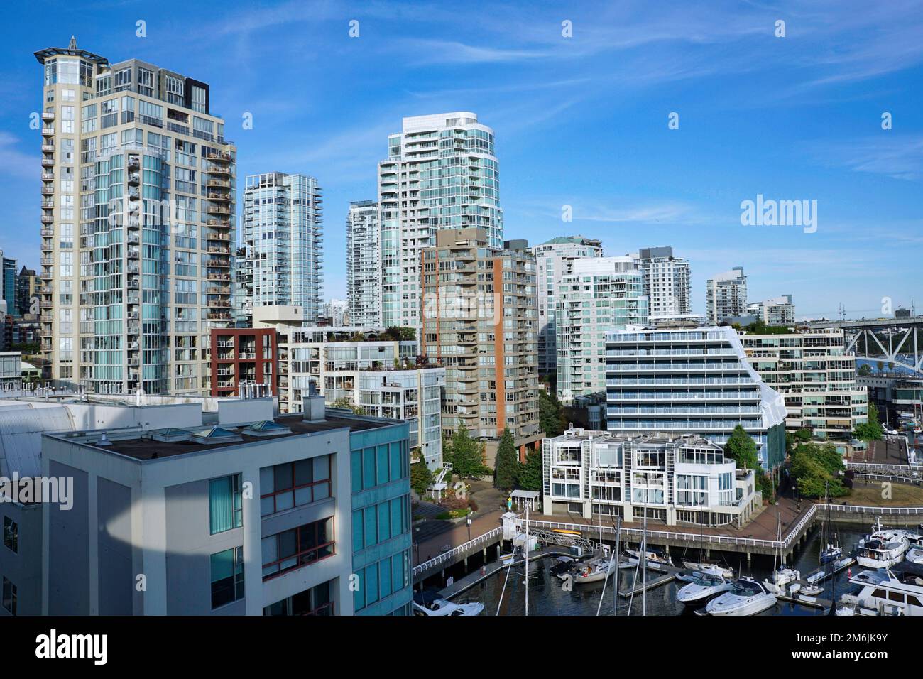 Waterfront apartment building community near the Burrard Inlet area of Vancouver Stock Photo