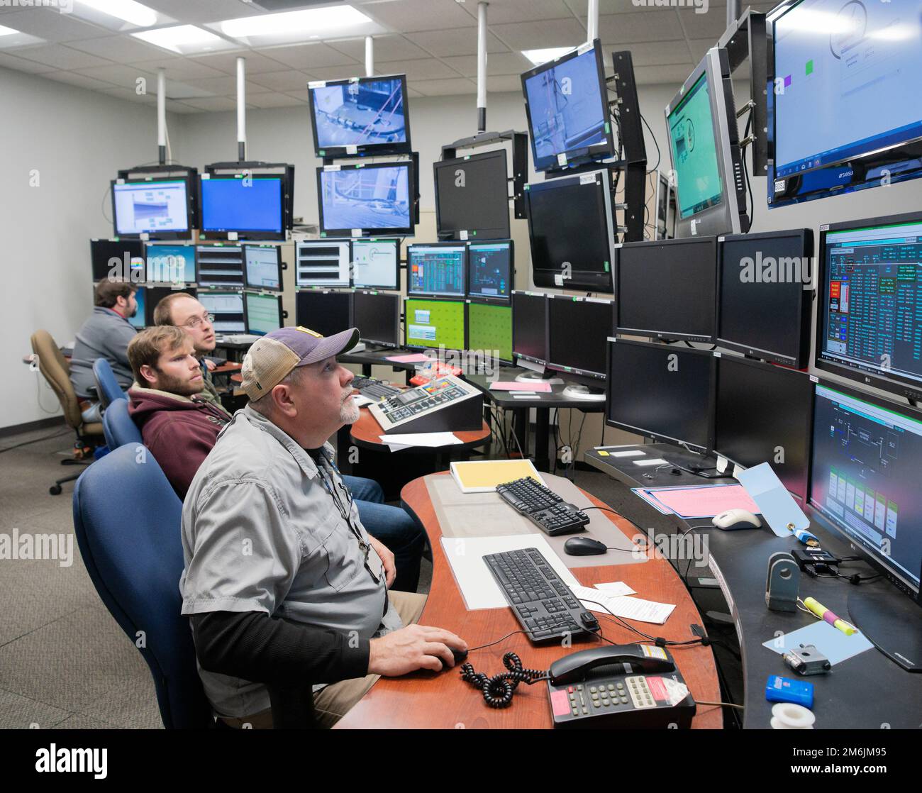 Mickey Parson, an aerospace machinist, works in the control room of SL ...
