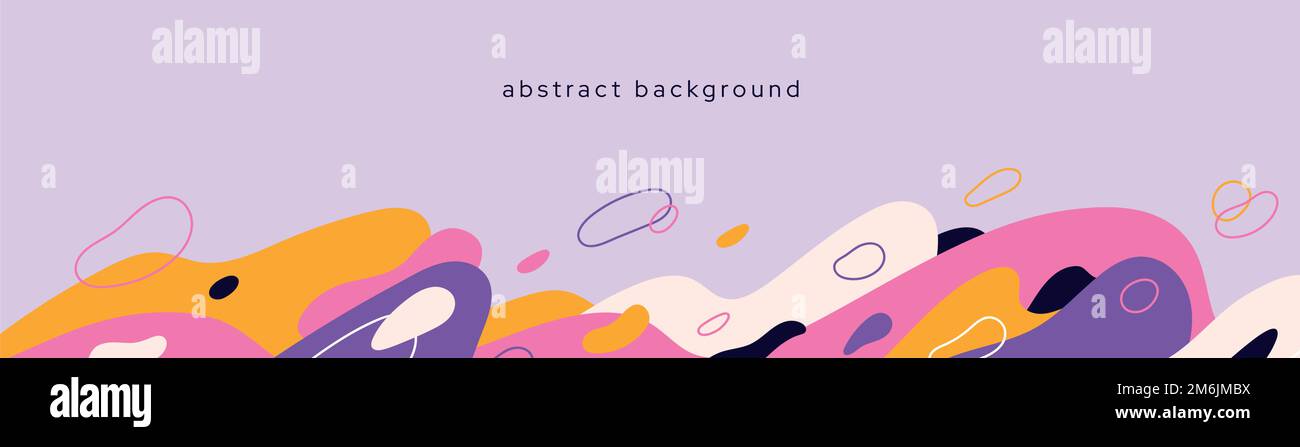 Modern backgrounds with abstract line and dynamic shapes. Compositions of colored spots. Dynamic blob wave abstract. Flat vector illustration Stock Vector