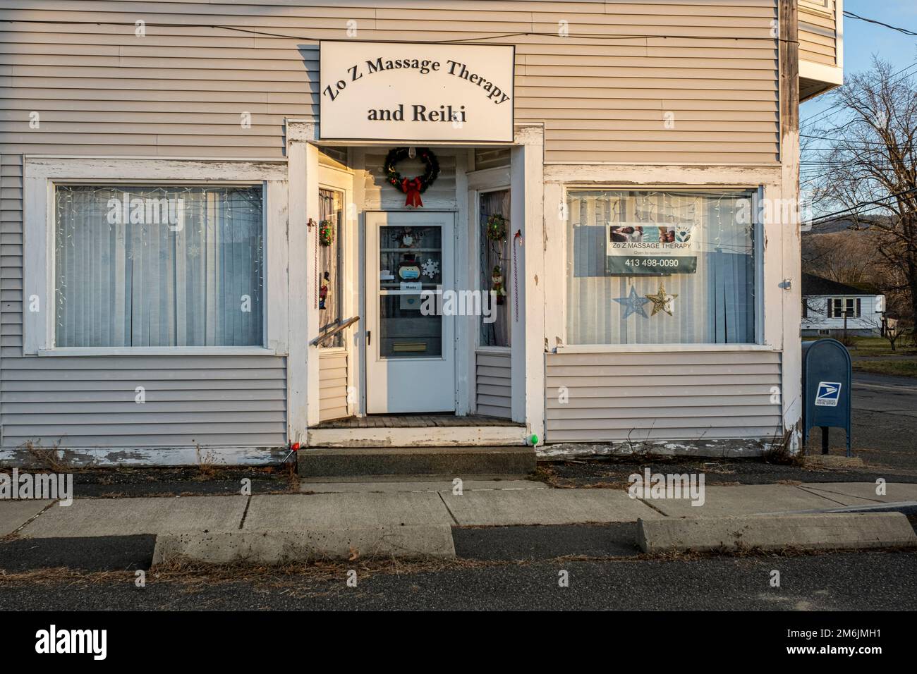 Businesses on Main Street in Northfield, MA Stock Photo Alamy