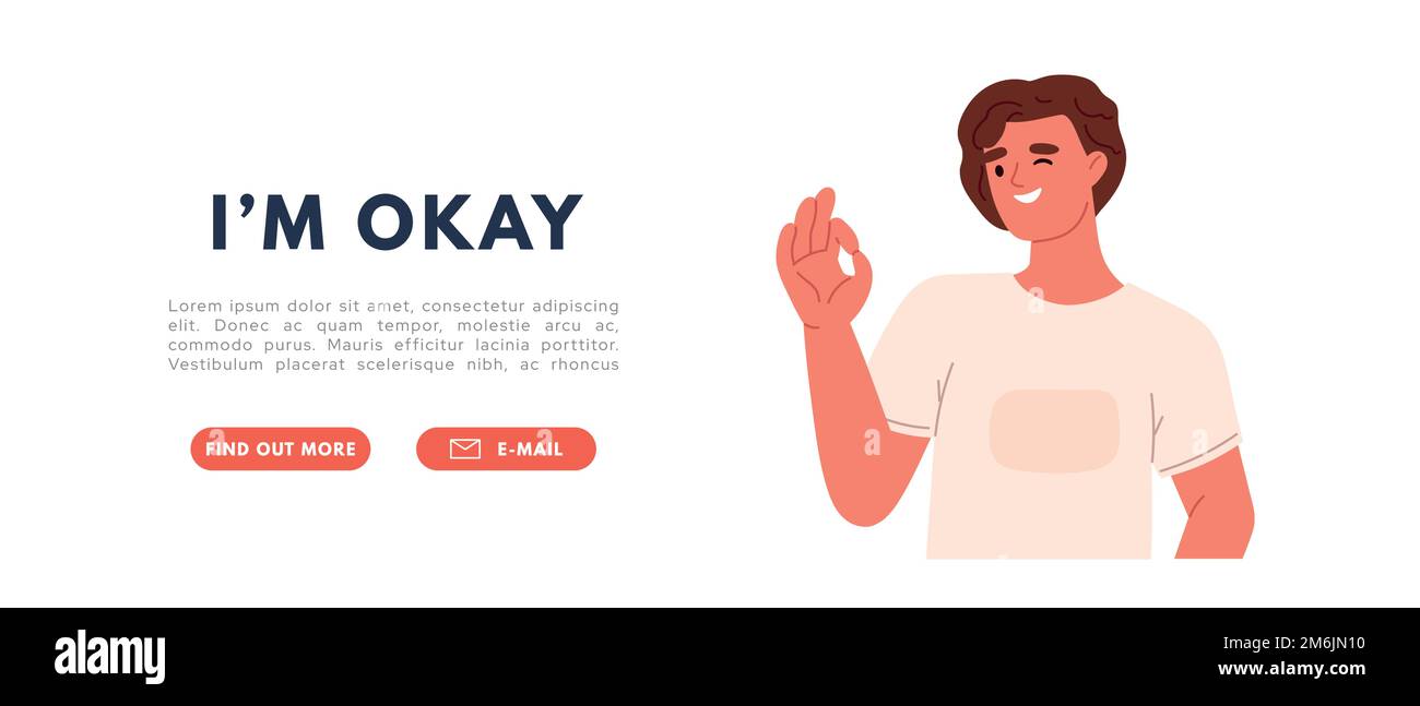 Ok sign and good gesture language concept. Happy man showing zero. im