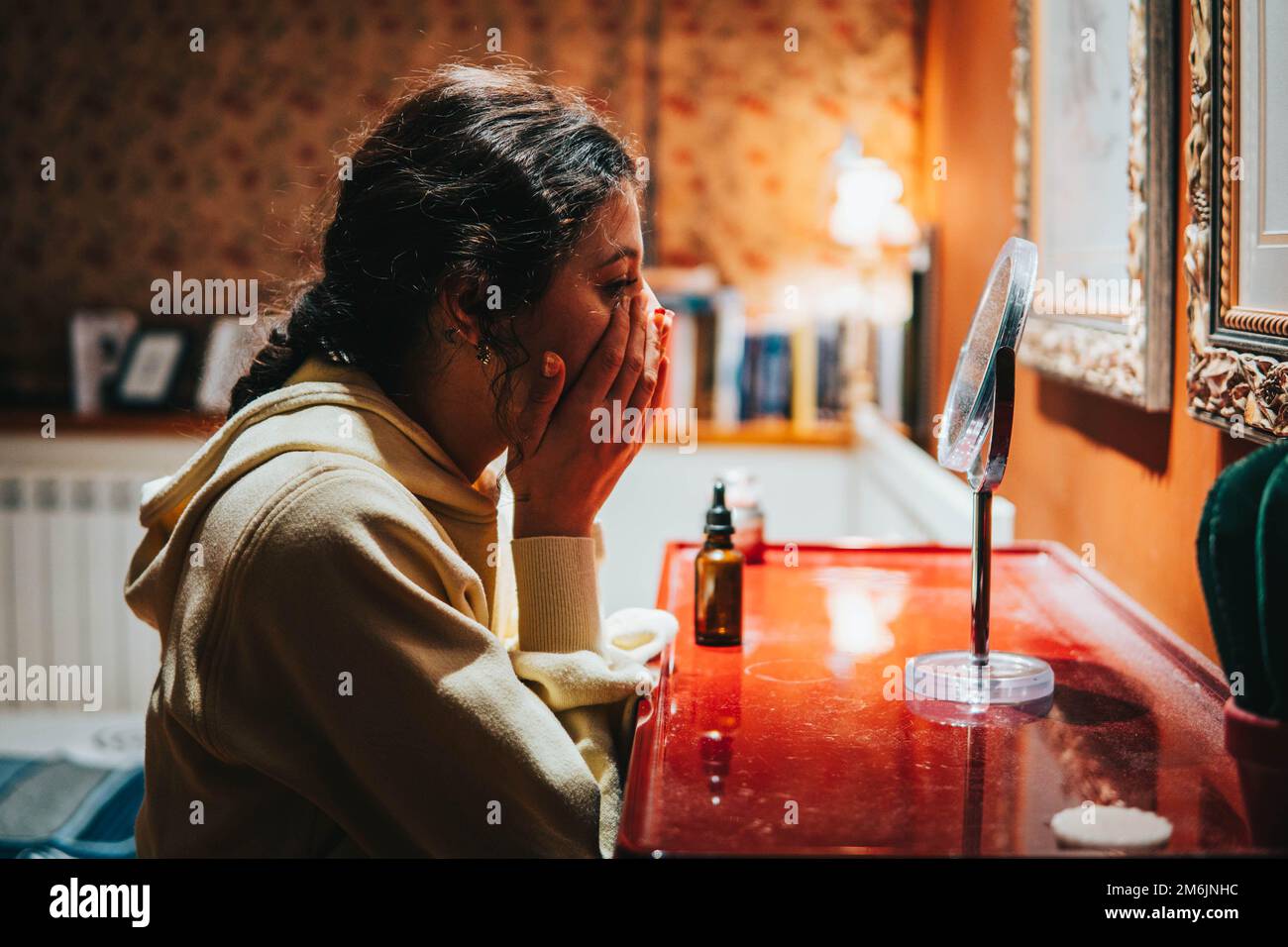 Woman drinking face cream hi-res stock photography and images - Alamy