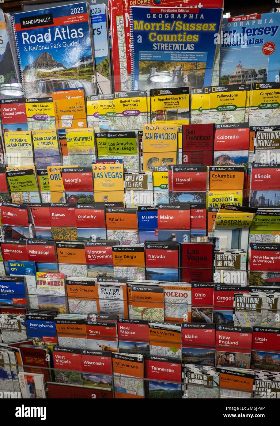 Barnes & Noble booksellers on Union Square has a large selection of maps, New York City, USA