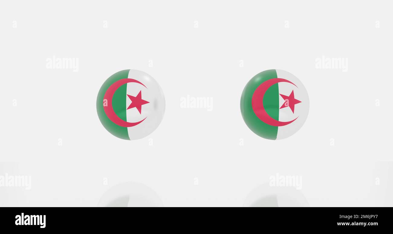 Algeria flag icon or symbols Stock Photo