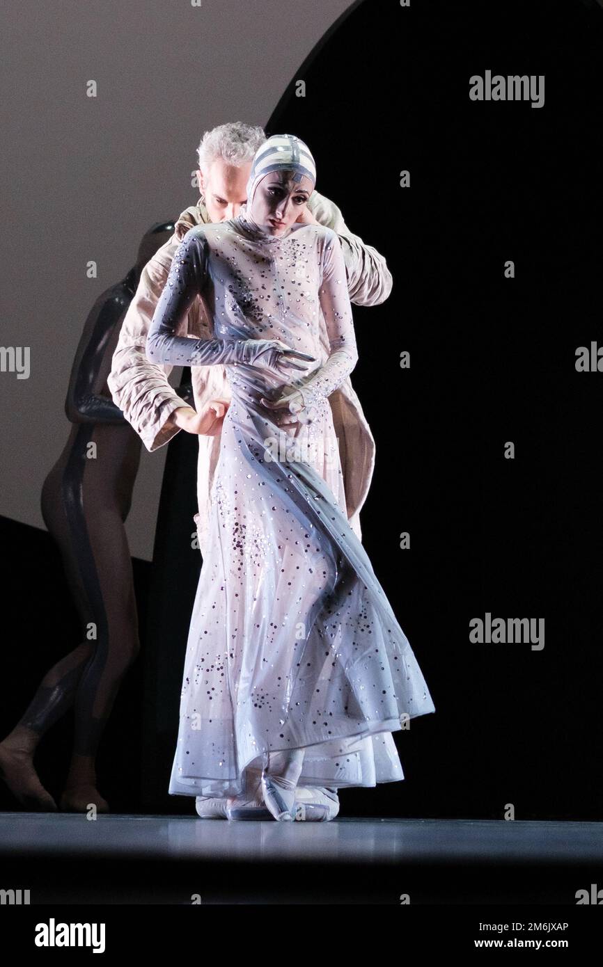 Madrid Spain. 04th Jan 2023. A dancer of the Monte Carlo ballet performs in Coppel i.A a creation by French choreographer Jean Christophe Maillot in the trayro del Canal de Madrid January 4 2023 Spain