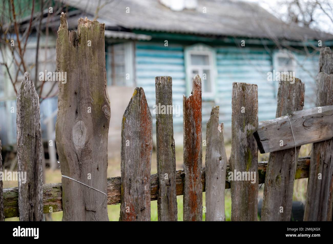 Old wooden fence Stock Photo