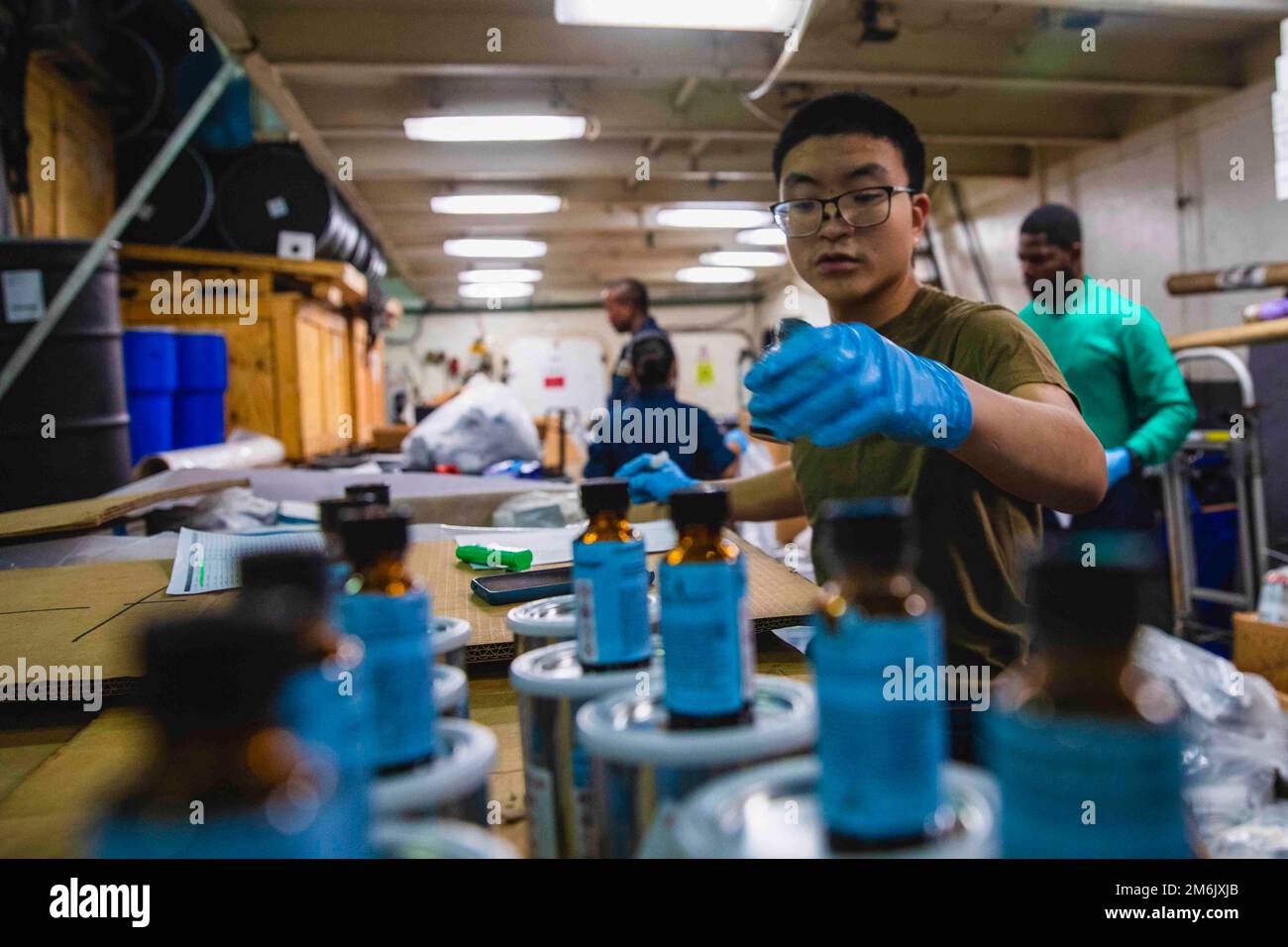 Philippine Sea. 1st Jan, 2023. U.S. Navy Logistics Specialist Seaman