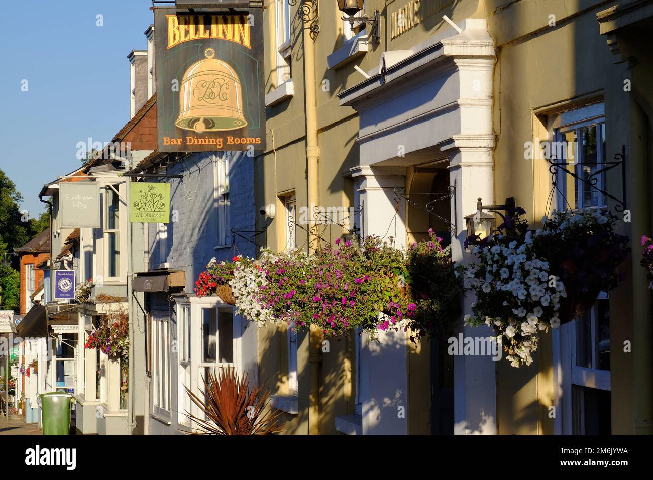 Alresford Shops down West Street in New Alresford, Hampshire, England