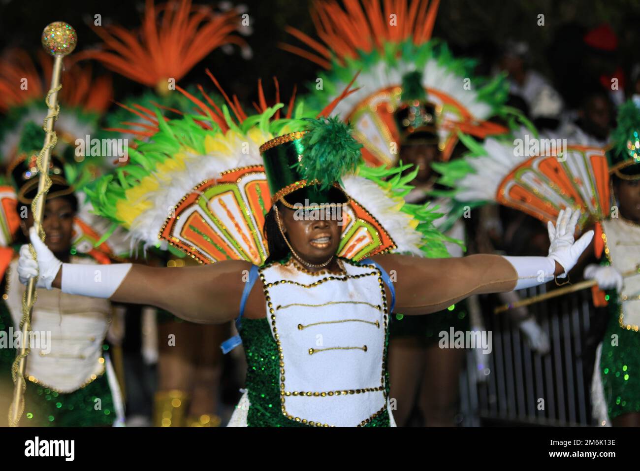 Boxing Day Junkanoo December 2020 in The Bahamas Stock Photo