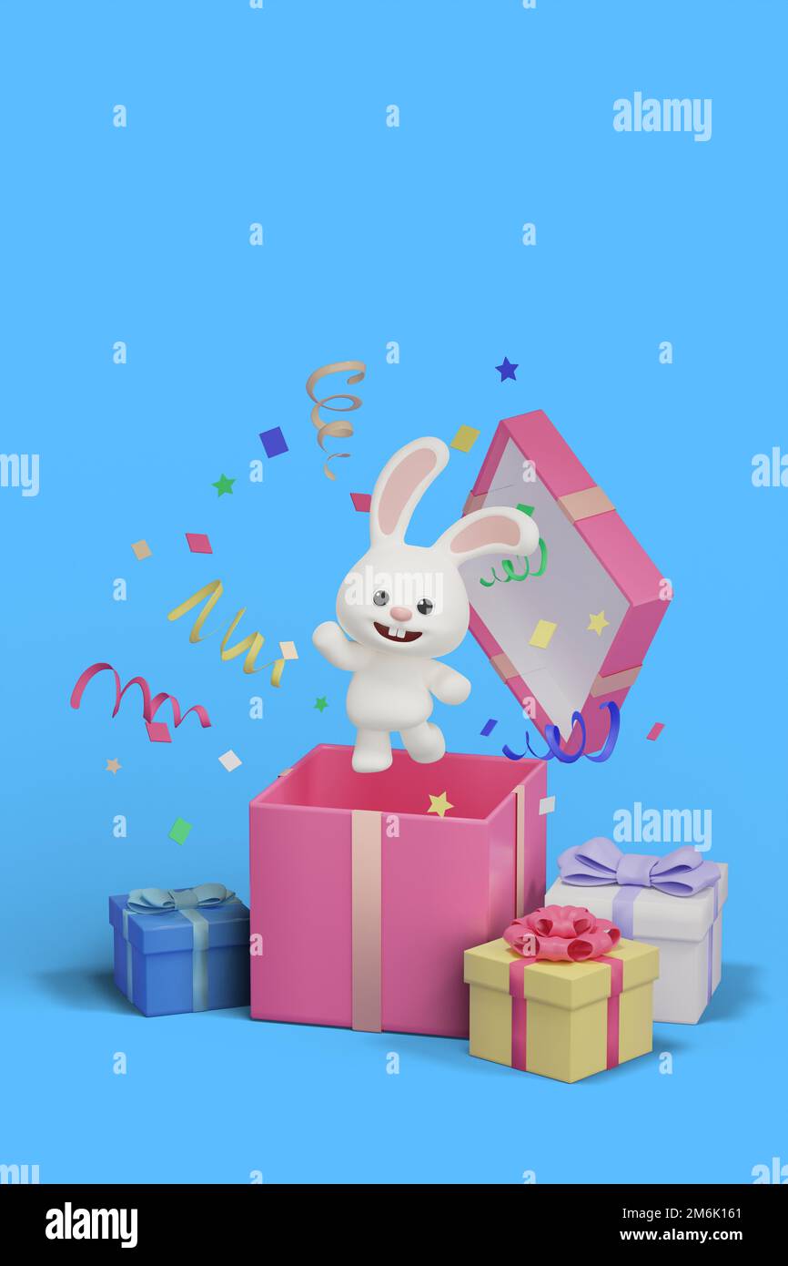 year 2023 3d event gift box firecrackers Stock Photo Alamy